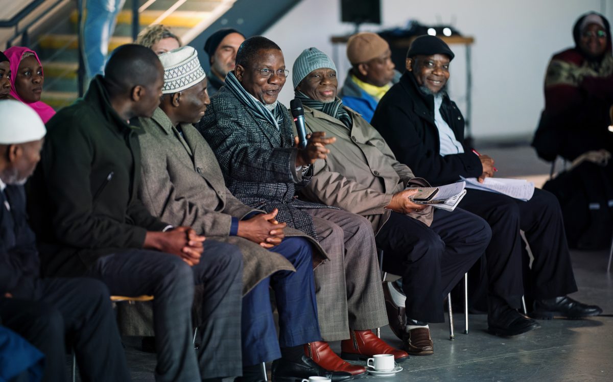 Old Kent Road Mosque congregation members during panel discussion.