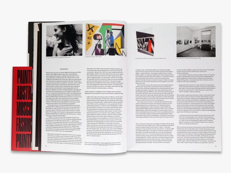 Open book, 'William Klein: Yes' showing samples of inner pages