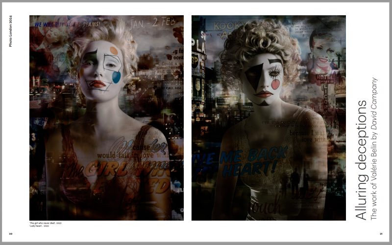 photograph of a book spread showing two images side by side by the artist Valérie Belin.