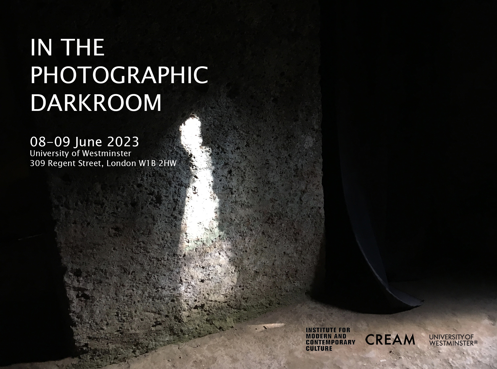 Poster for Darkroom conference on 8th to 9th June 2023 with logos