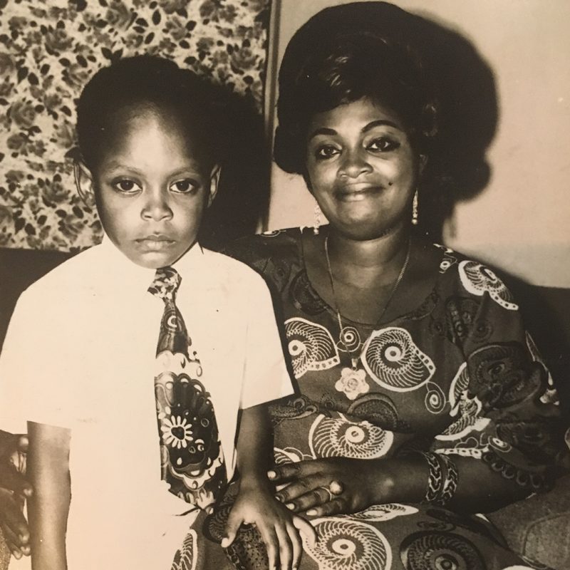 family archive photo of a young girl with her grandmother in Lagos