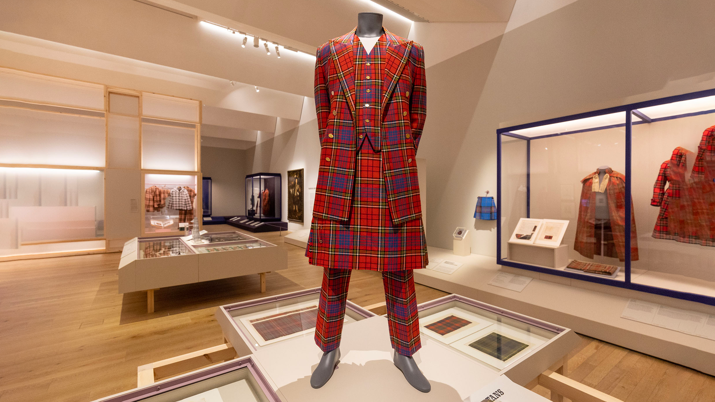Tartan outfit on a mannequin at V&A Dundee
